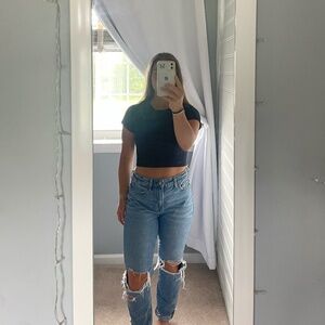 American eagle ripped mom jeans